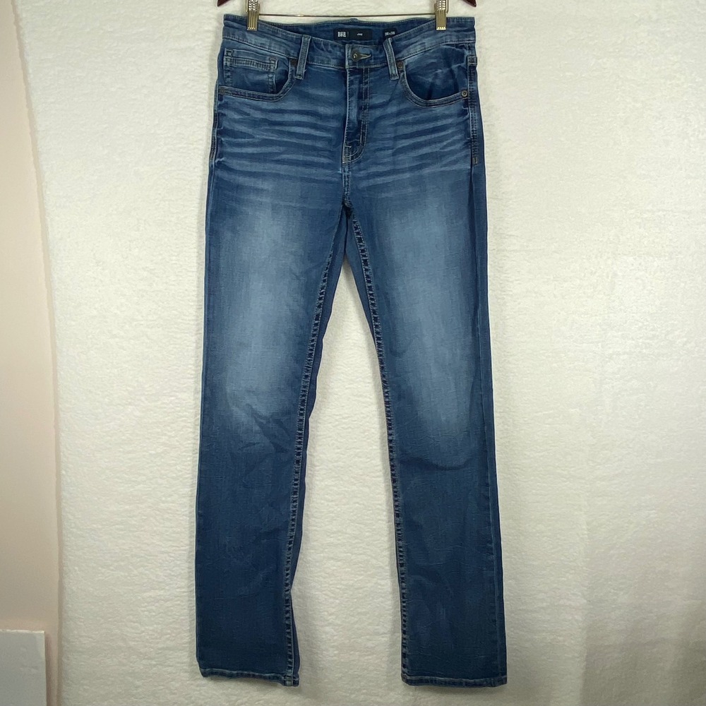 BKE Jake Straight Leg Medium Wash Jeans Mens 36x38 Tall Stretch GBS15425 Blue
